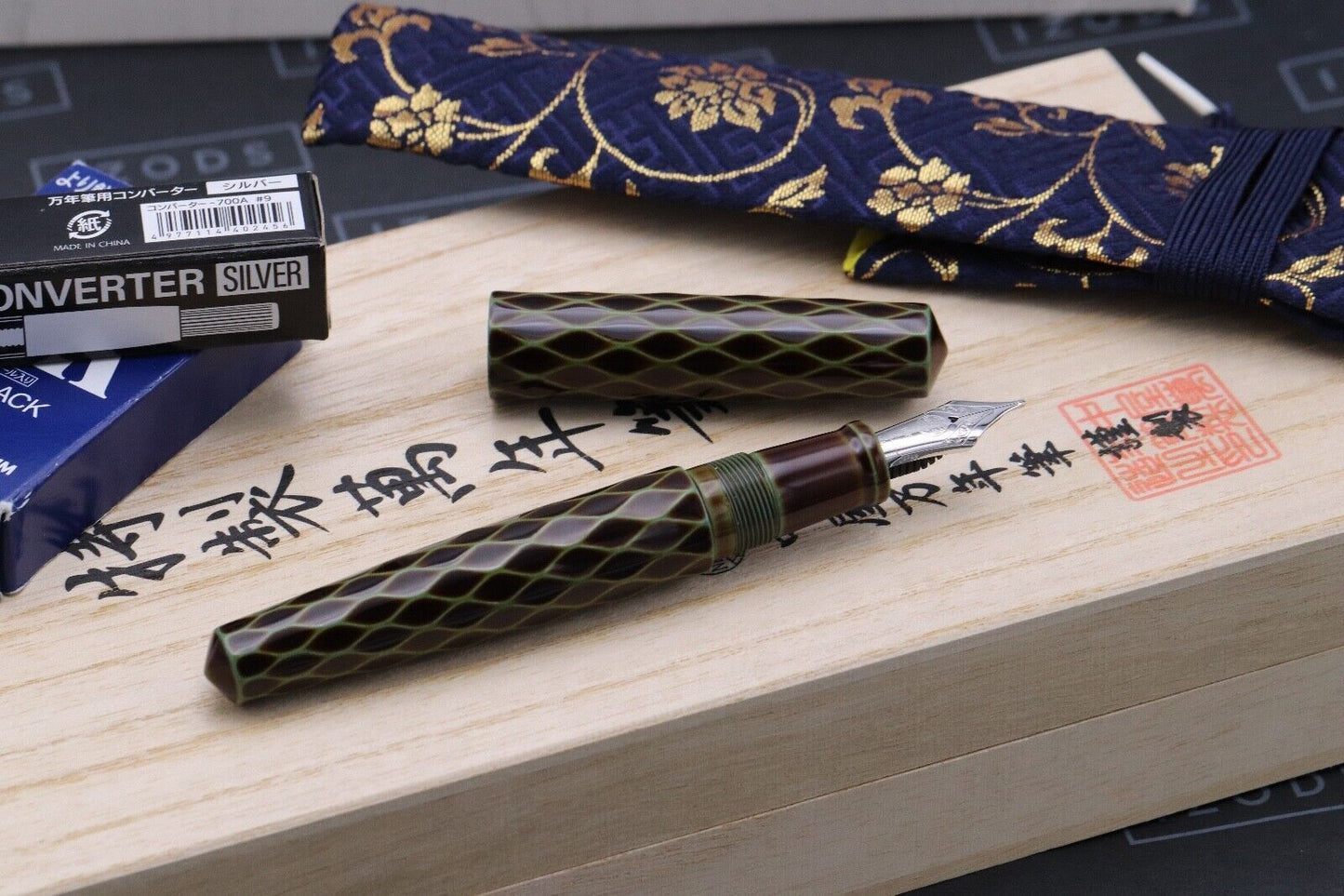 Nakaya Piccolo Tsumugi Amime Heki Tamenuri Fountain Pen - Broad Nib image 1