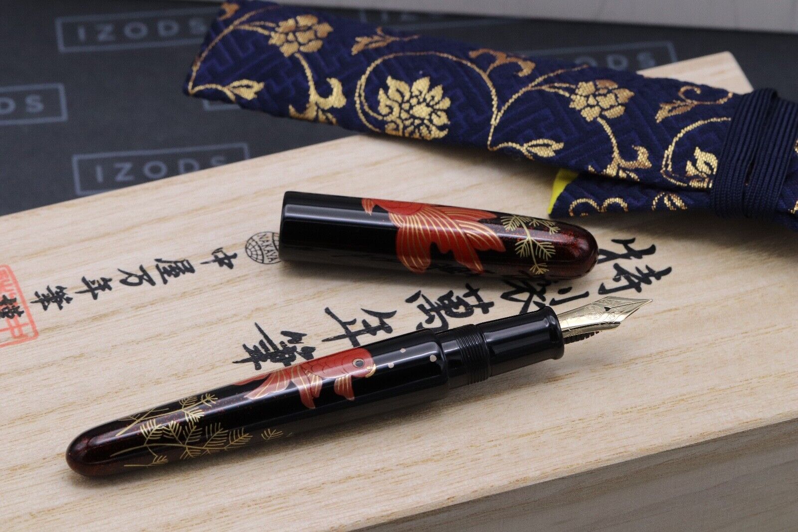 Nakaya Portable Cigar Maki-e Goldfish III Fountain Pen - UNUSED image 1