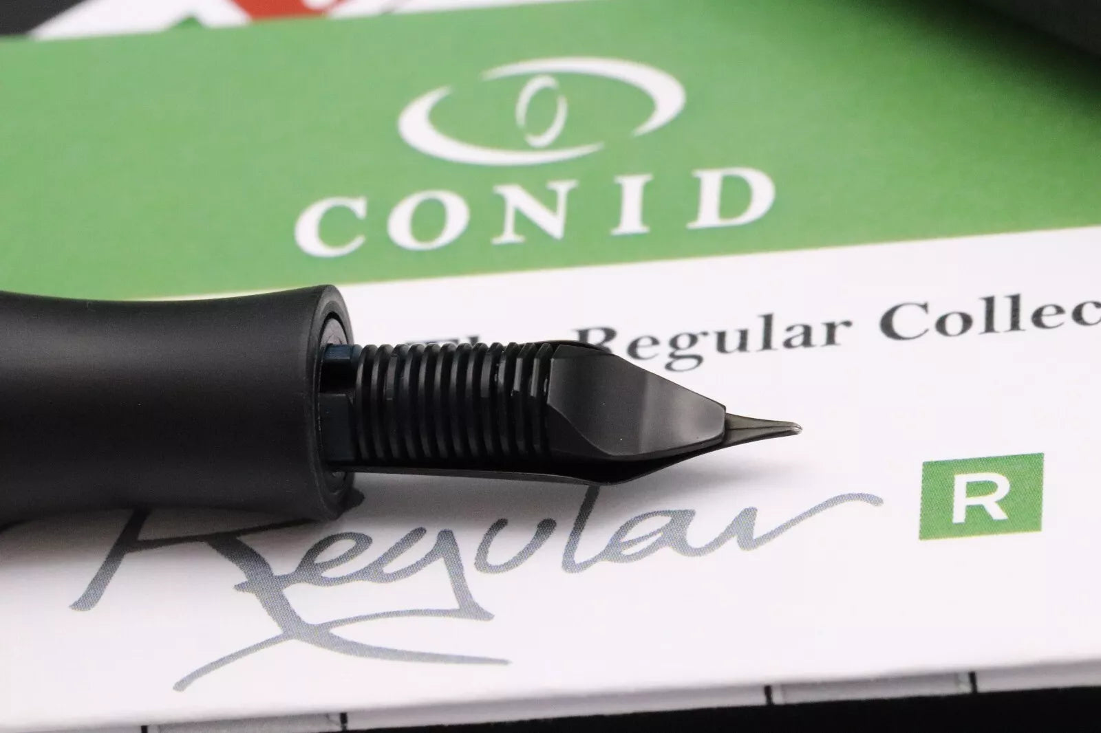 Conid Bulkfiller Regular Delrin Titanium Fountain Pen - #6 Black Ti EF Nib image 5