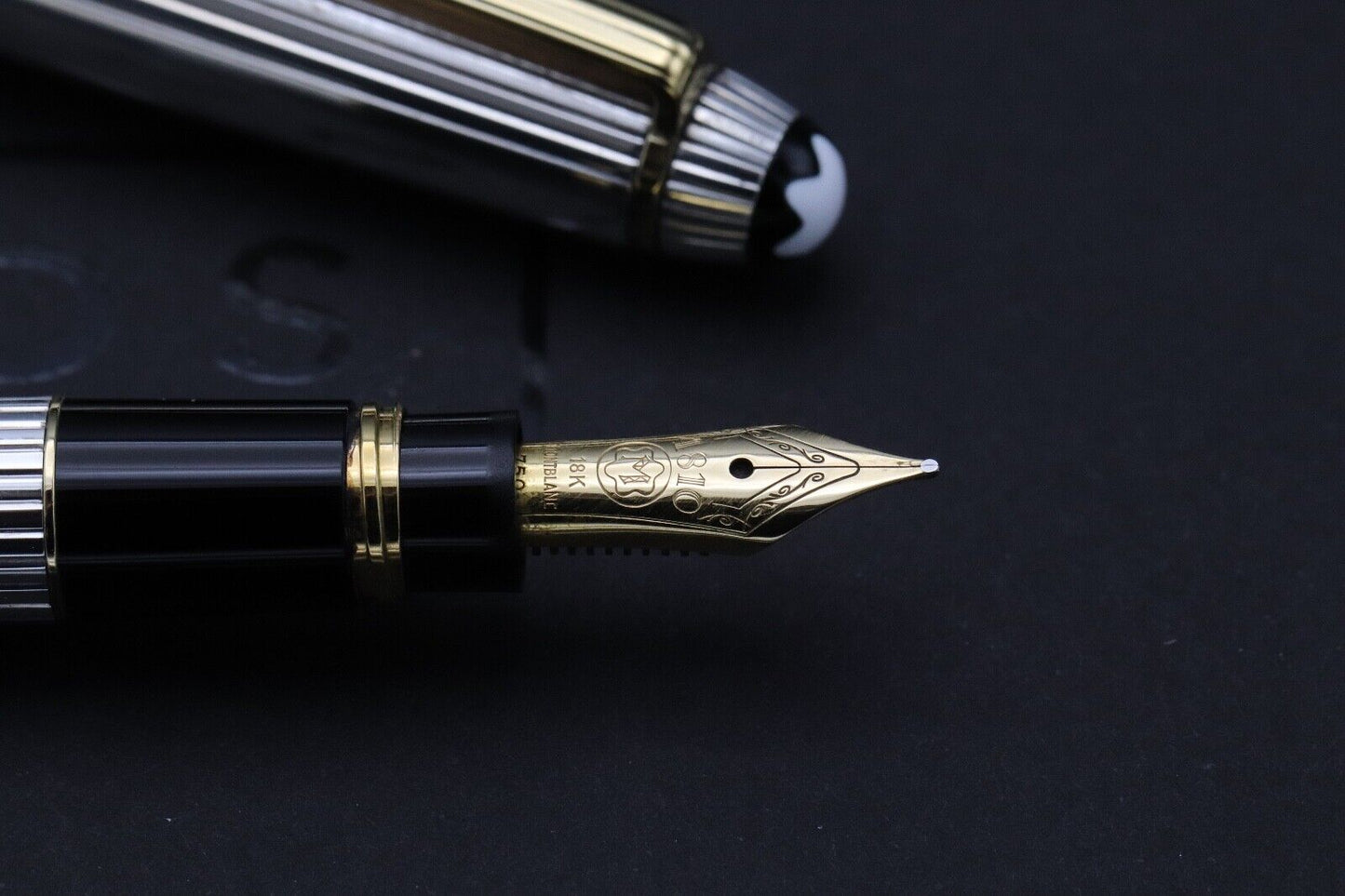 Montblanc Meisterstück 114 Mozart AG925 Solitaire Pinstripe Fountain Pen image 2
