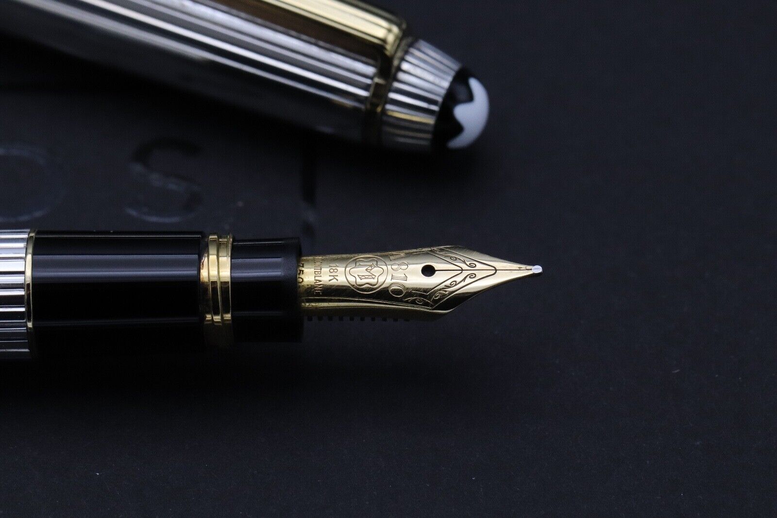 Montblanc Meisterstück 114 Mozart AG925 Solitaire Pinstripe Fountain Pen image 2