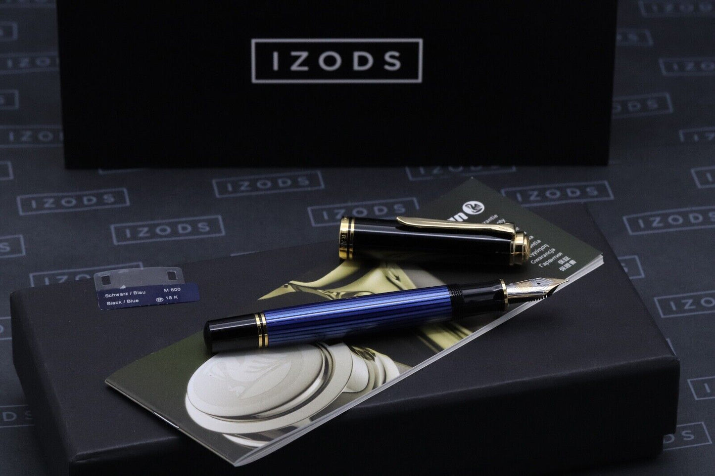Pelikan Souveran M800 Blue Black Fountain Pen - EF Nib - UNUSED image 0