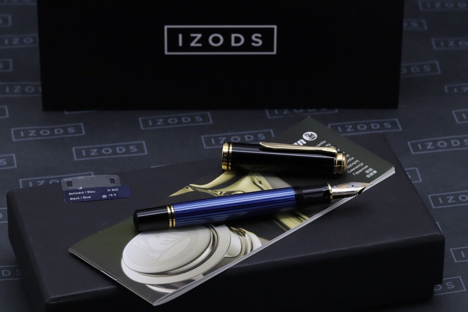 Pelikan Souveran M800 Blue Black Fountain Pen - EF Nib - UNUSED image 0