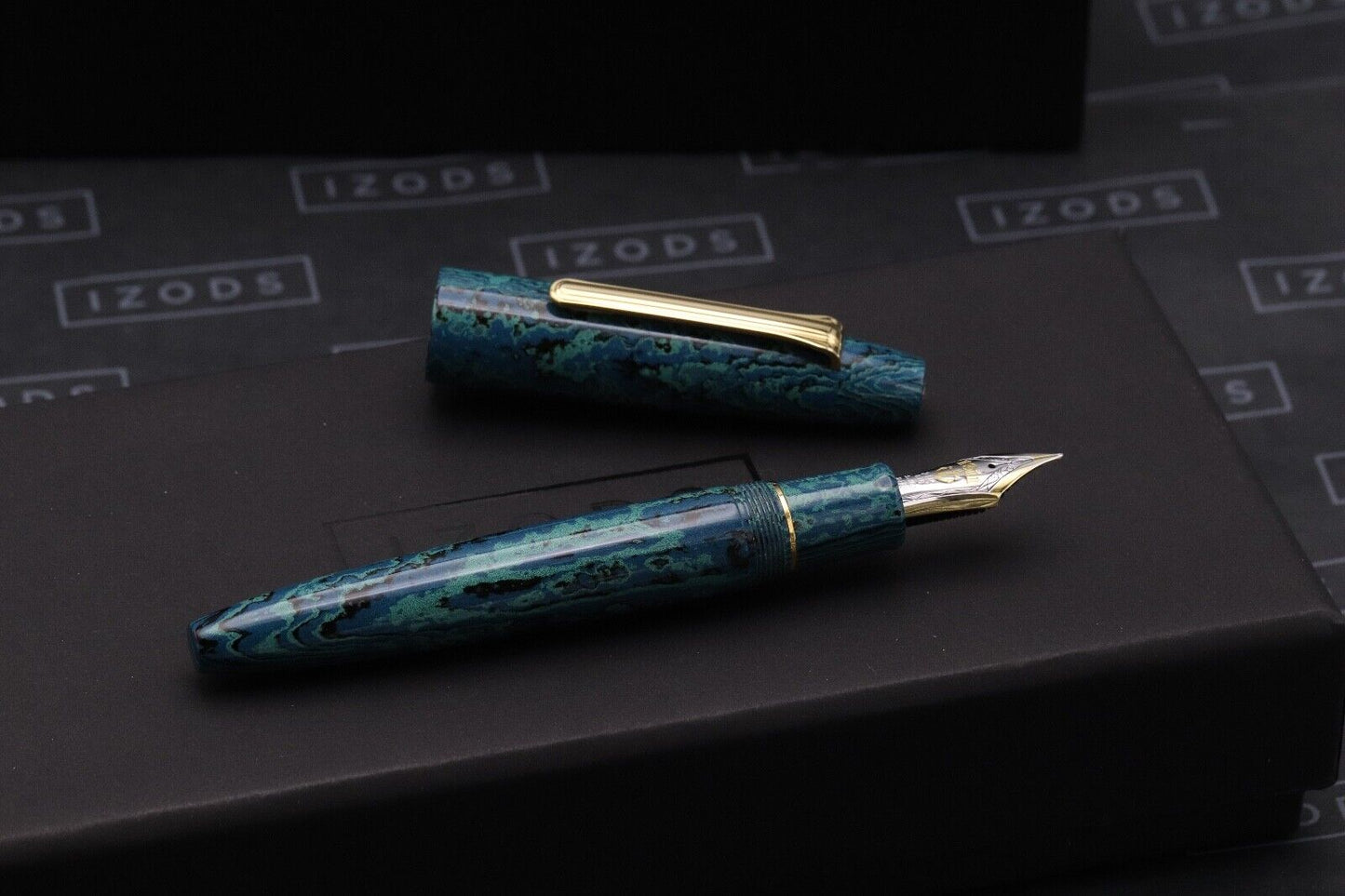 Sailor Ryokkyo Ebonite Green Echo Naginata Togi Fountain Pen image 1
