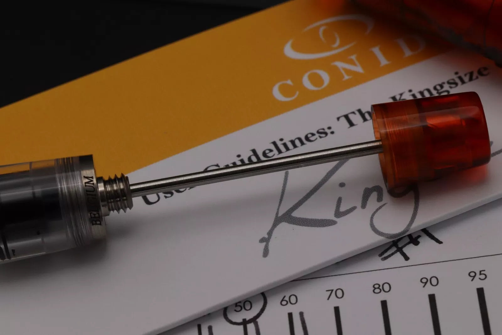 Conid Bulkfiller Kingsize Wild Tiger Titanium Fountain Pen - #8 14k Medium Nib. image 5