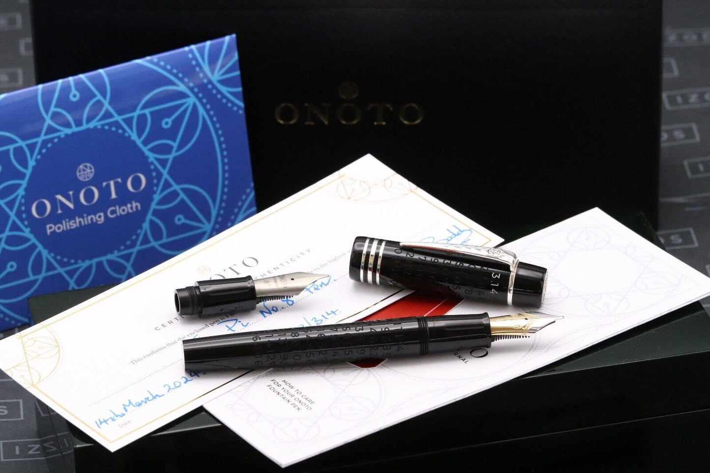 Onoto Magna Pi Fountain Pen - #8 18K and Ti Broad Nibs Included image 0