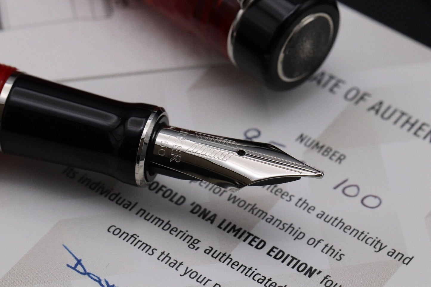 Parker Duofold Centennial DNA Flame Red LE100 Fountain Pen - UNUSED image 2