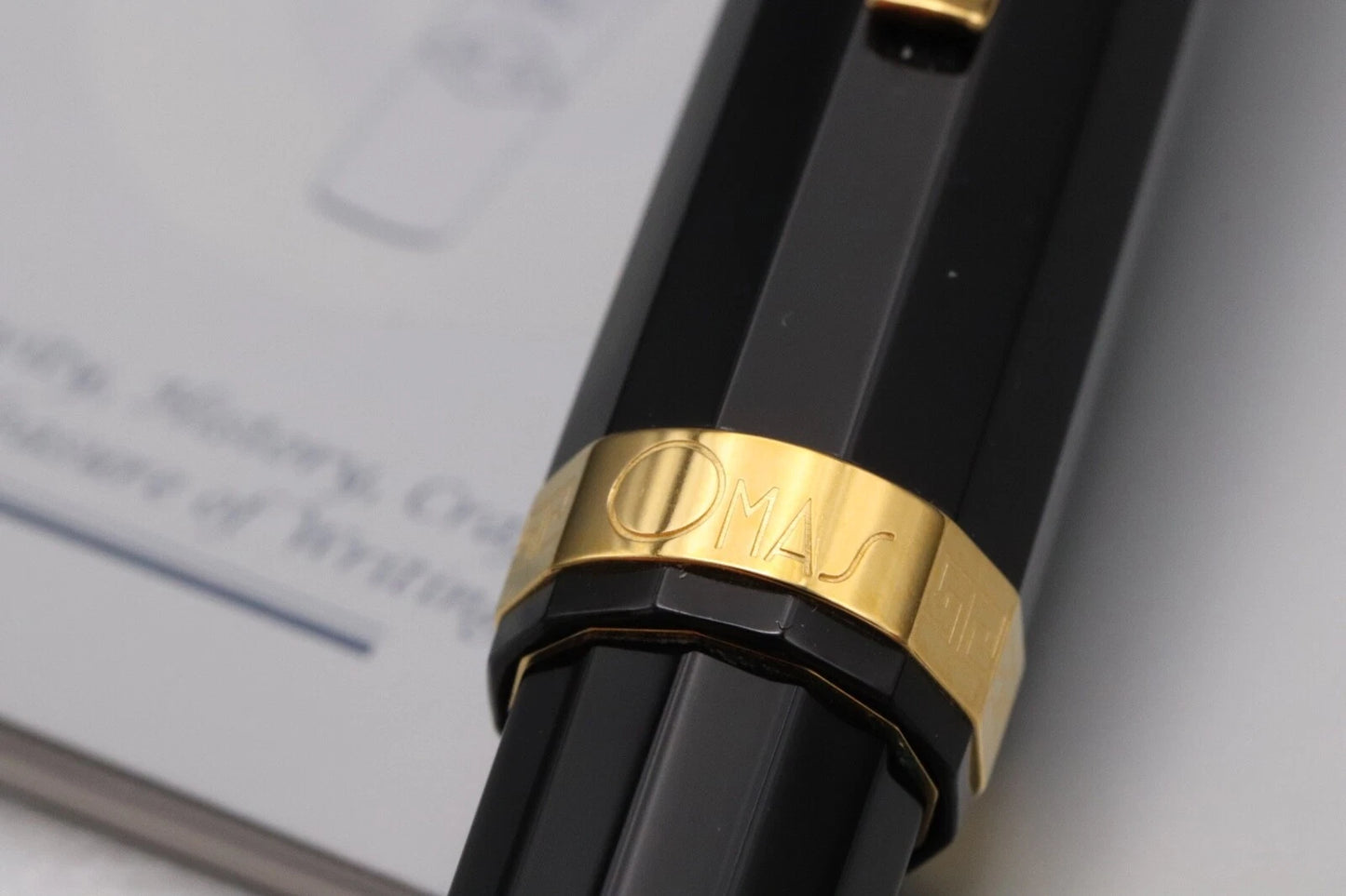 Omas Milord Black Gold Trim Fountain Pen - 18k Broad Nib image 4