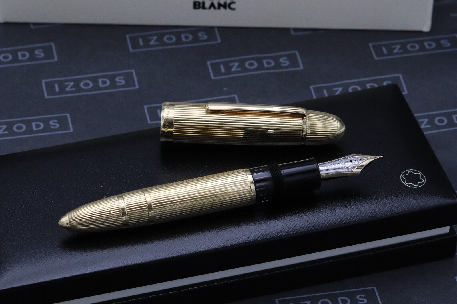 Montblanc Meisterstuck 149 Pinstripe Solid Gold Lefebvre Fountain Pen - EF Nib image 2