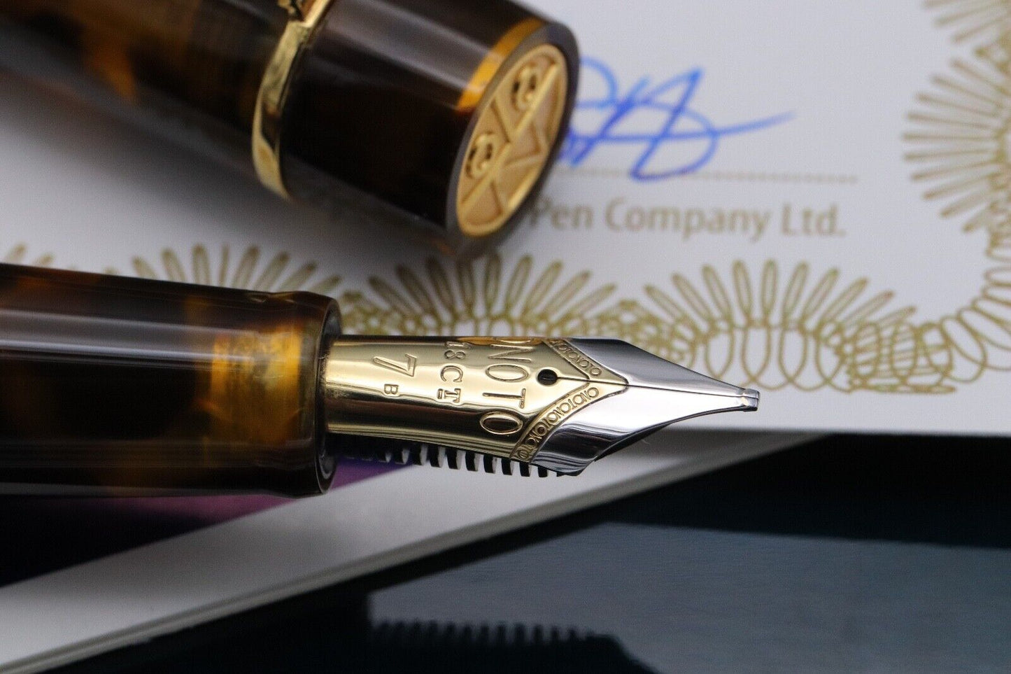 Onoto Magna Classic Tortoiseshell Fountain Pen - 18k Nib image 2
