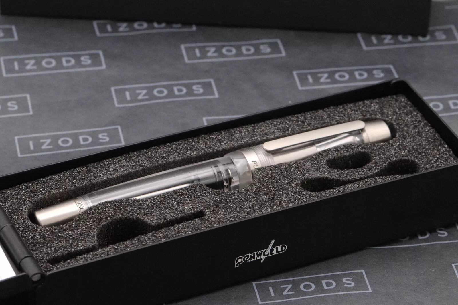 Conid Bulkfiller Kingsize Demonstrator Titanium Fountain Pen - #8 14K Fine Nib image 9