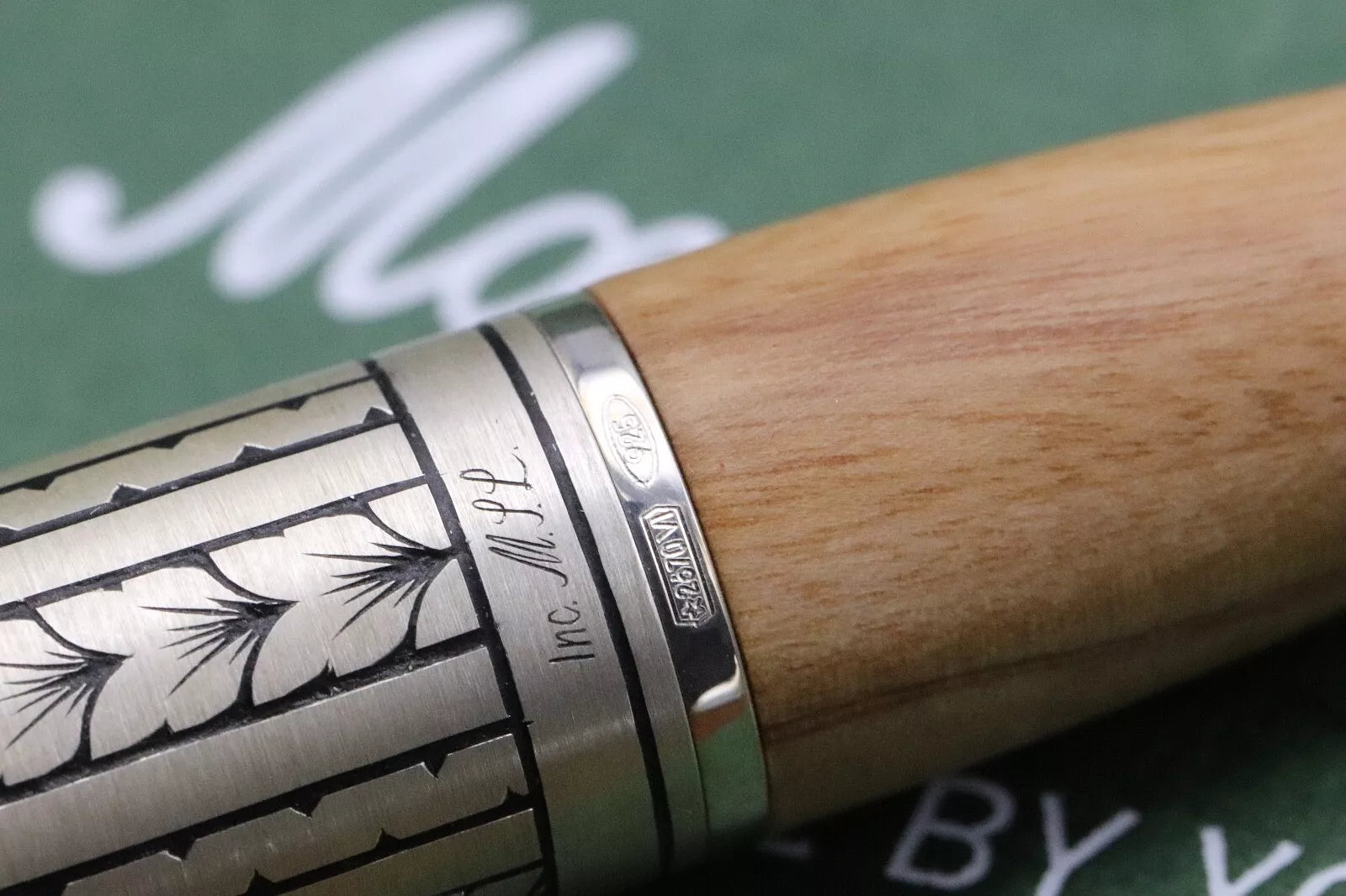 Montegrappa Extra Custom Olivewood Sterling Silver Fountain Pen image 7