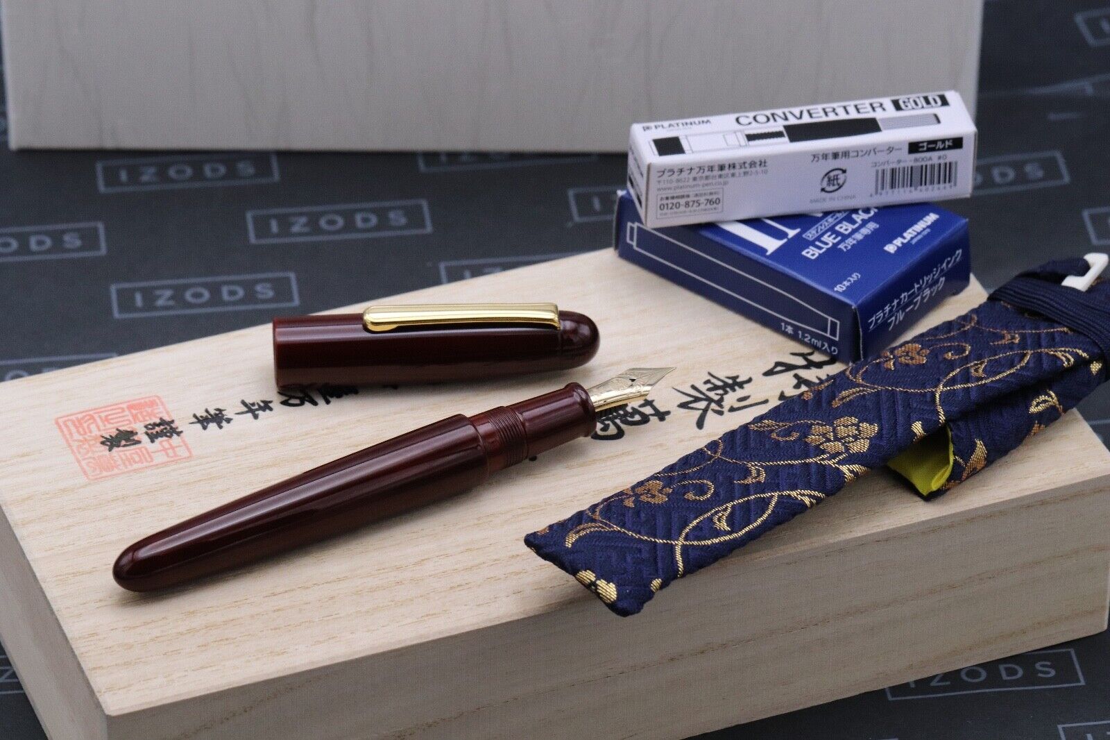 Nakaya Portable Writer Aka-Tamenuri Fountain Pen - Extra Fine Nib - UNUSED image 0
