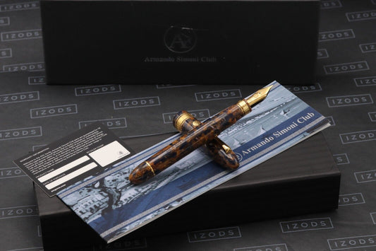 ASC Ogiva Blue Saffron Celluloid Fountain Pen image 0