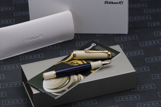 Pelikan Souveran M800 Cream Blue Fountain Pen - BB Nib image 0