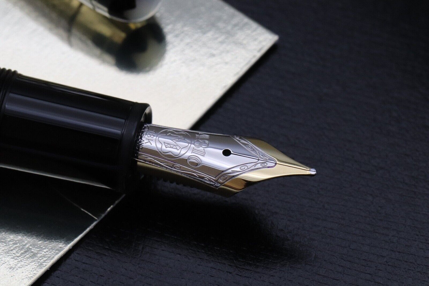 Montblanc Meisterstuck LeGrand Silver Barley Diamond Fountain Pen image 2