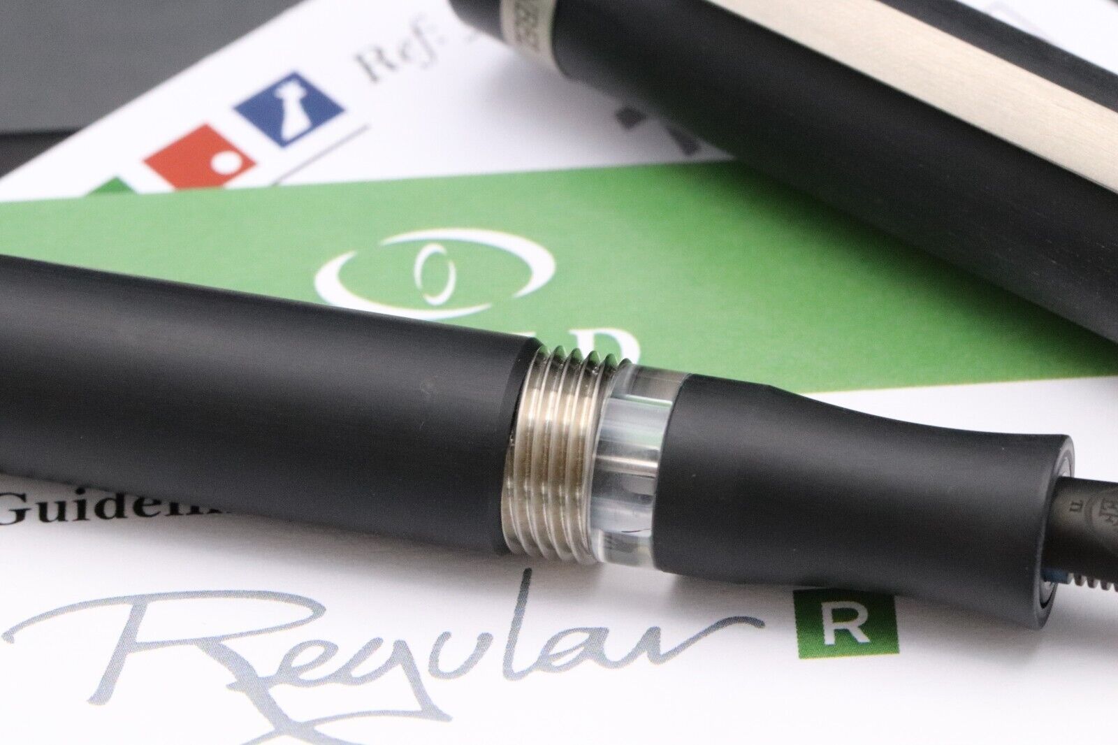 Conid Bulkfiller Regular Delrin Titanium Fountain Pen - #6 Black Ti EF Nib image 3