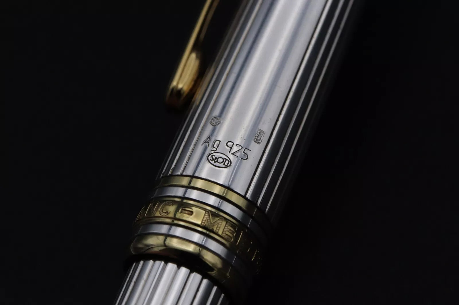 Montblanc Meisterstück 114 Mozart AG925 Solitaire Pinstripe Fountain Pen image 5
