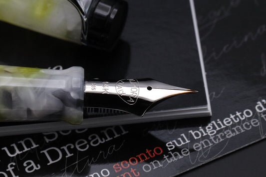 Aurora Optima Caleidoscopio Luce Bianco LE Fountain Pen - Spencerian Nib image 2