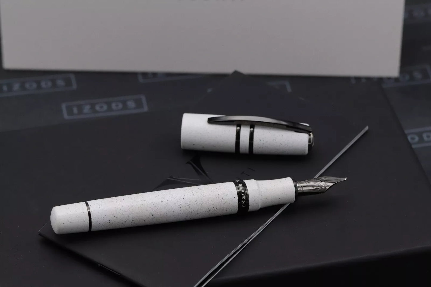 Visconti Homo Sapiens Lava White Ash Fountain Pen - 14k Stub Nib image 7