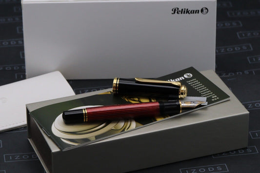 Pelikan Souveran M800 Red Black Fountain Pen - UNUSED image 0