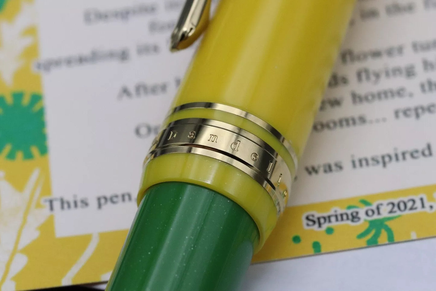 Sailor x Bungubox Pro Gear Slim Dandelion Limited Edition Fountain Pen image 5