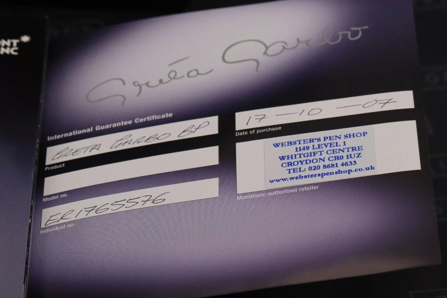 Montblanc Muses Greta Garbo Special Edition Ballpoint Pen - UNUSED image 6