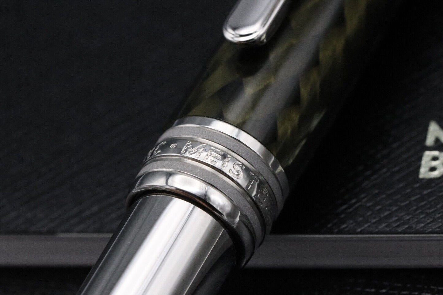 Montblanc Meisterstuck 163 Classique Carbon Steel Rollerball Pen image 2