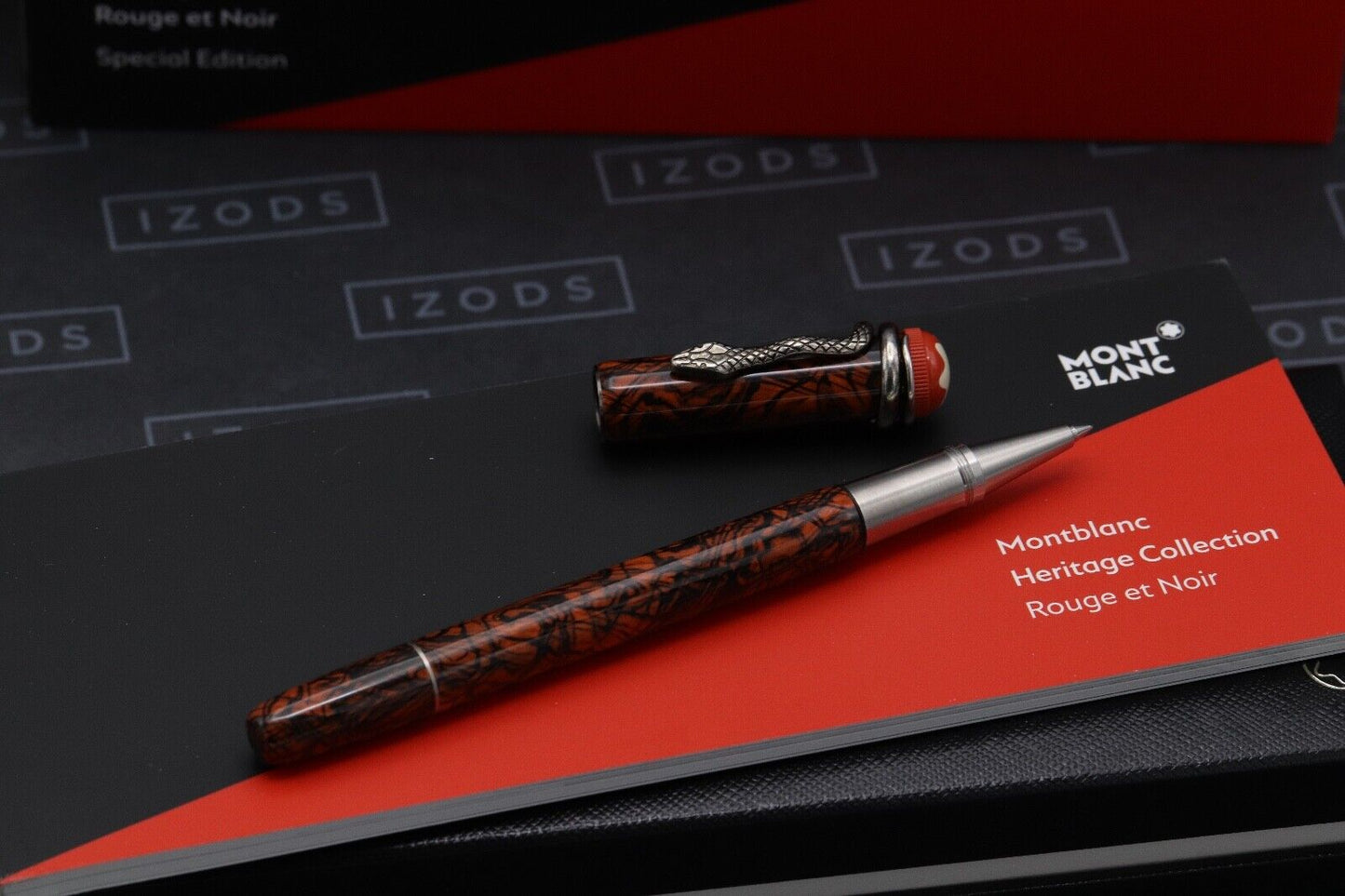 Montblanc Heritage Rouge et Noir Serpent Marble Rollerball / Fineliner Pen image 1