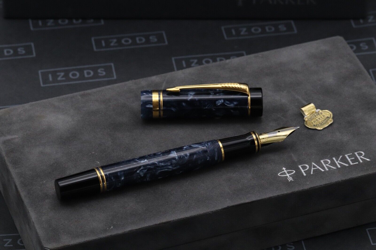 Parker Duofold Centennial Blue Marble Fountain Pen - MK1 - 1991 image 1