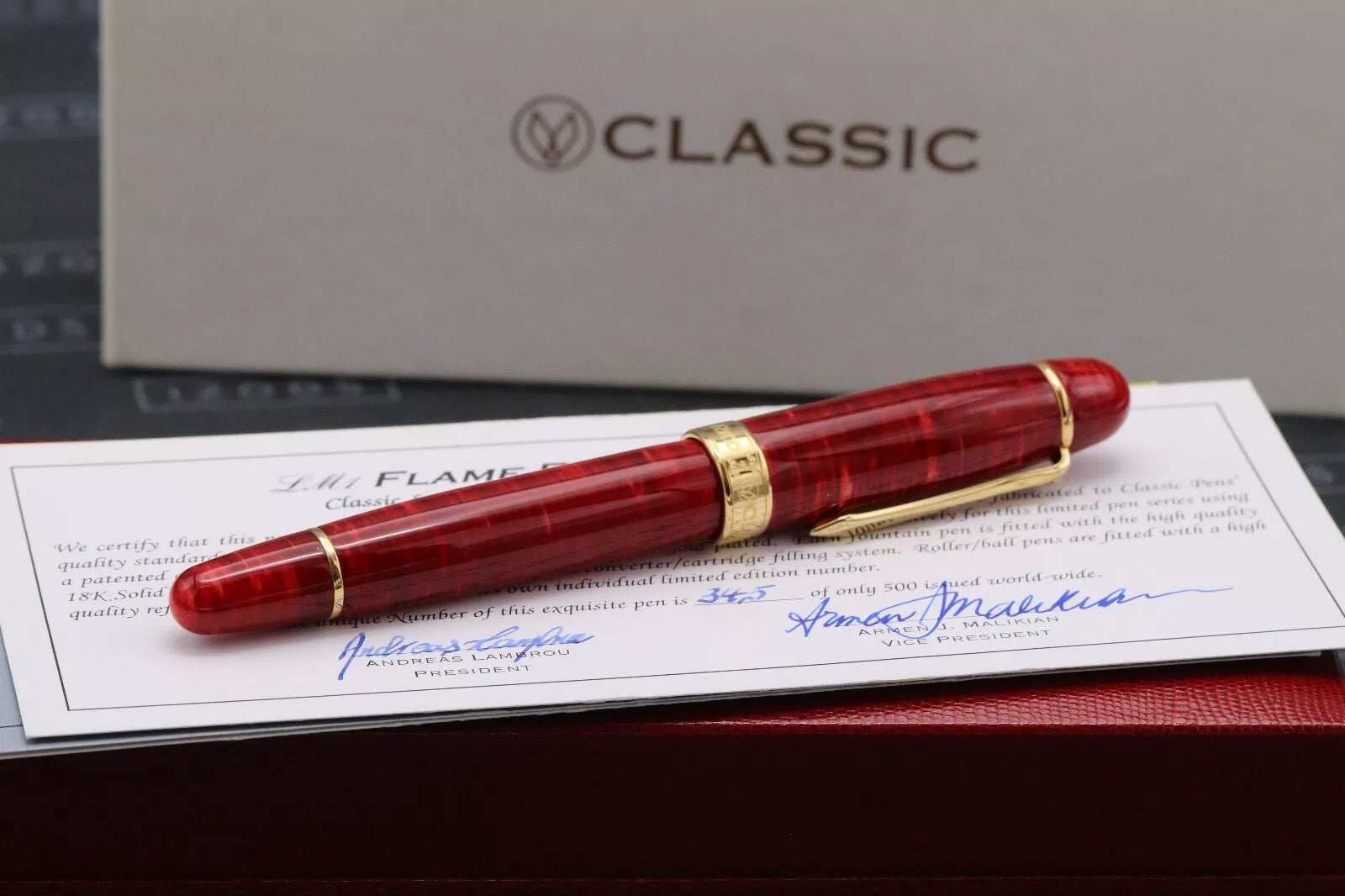 Classic Pens LM1 Flame Red Limited Edition Fountain Pen - UNUSED - IB Nib image 5