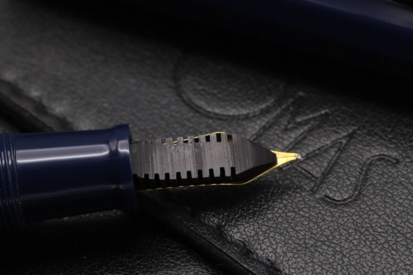 Omas Milord Blue Gold Trim Fountain Pen - Fine Titanium Nib image 3