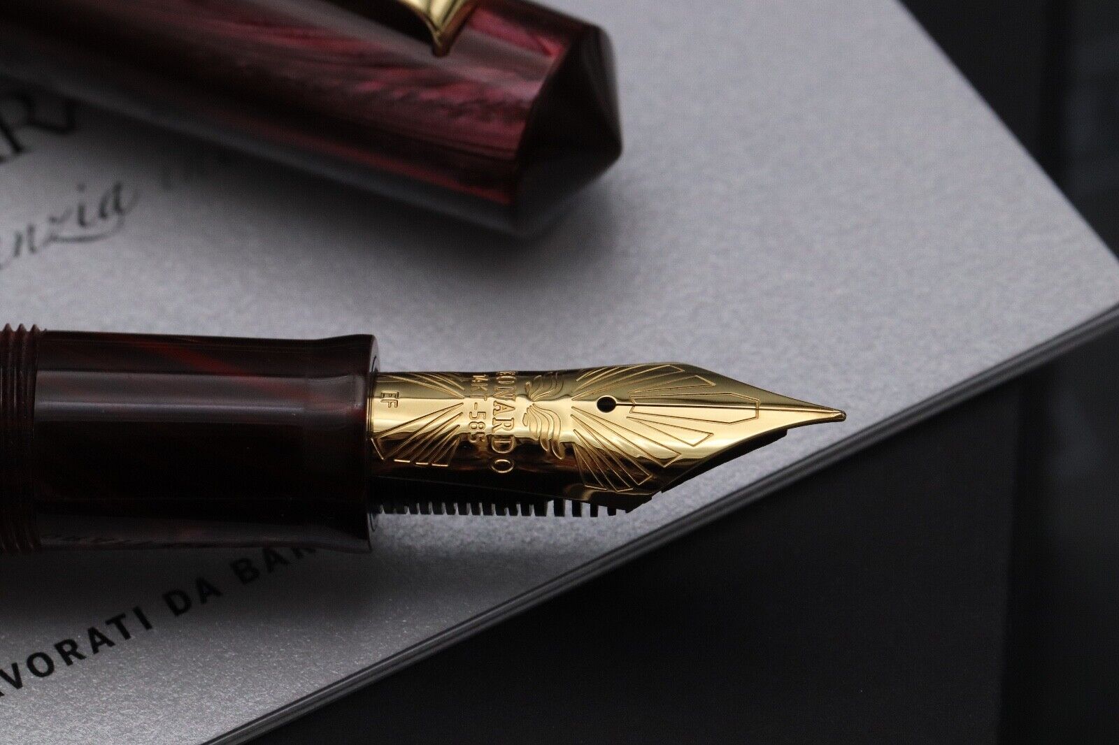 Leonardo MZG Rubino Celluloid Fountain Pen - #8 La Fenice EF Nib image 2