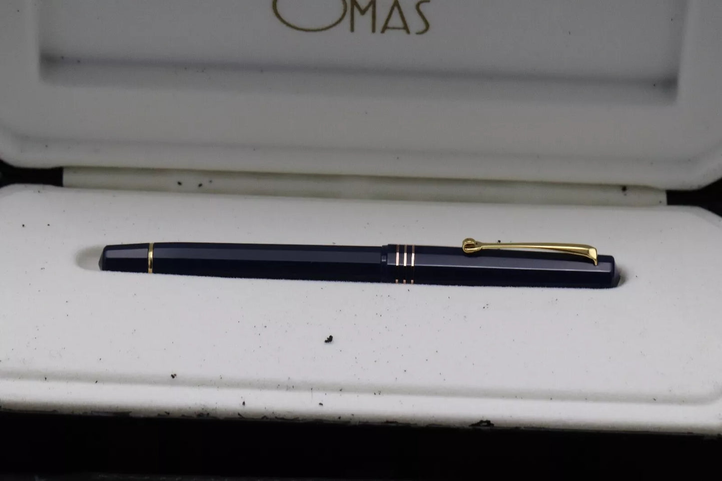 Omas Milord Blue Gold Trim Fountain Pen - Fine Titanium Nib image 6