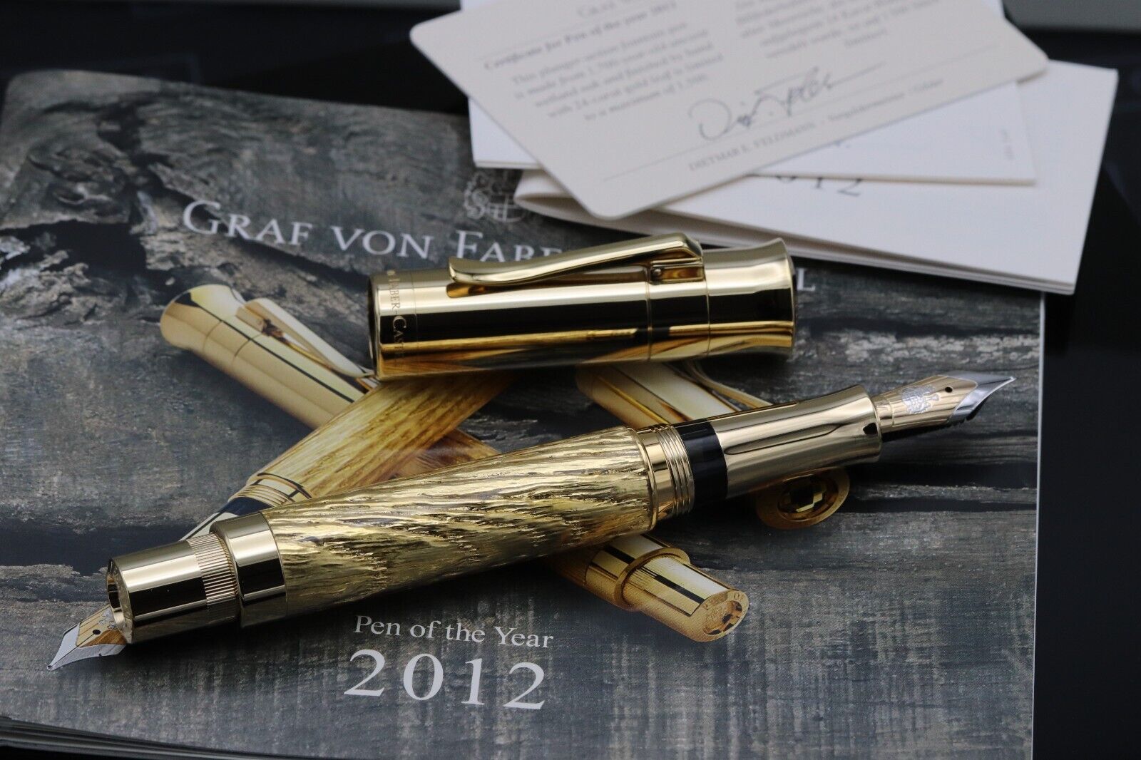 Graf von Faber-Castell Pen of the Year 2012 Oak Wood Fountain Pen - UNUSED image 1