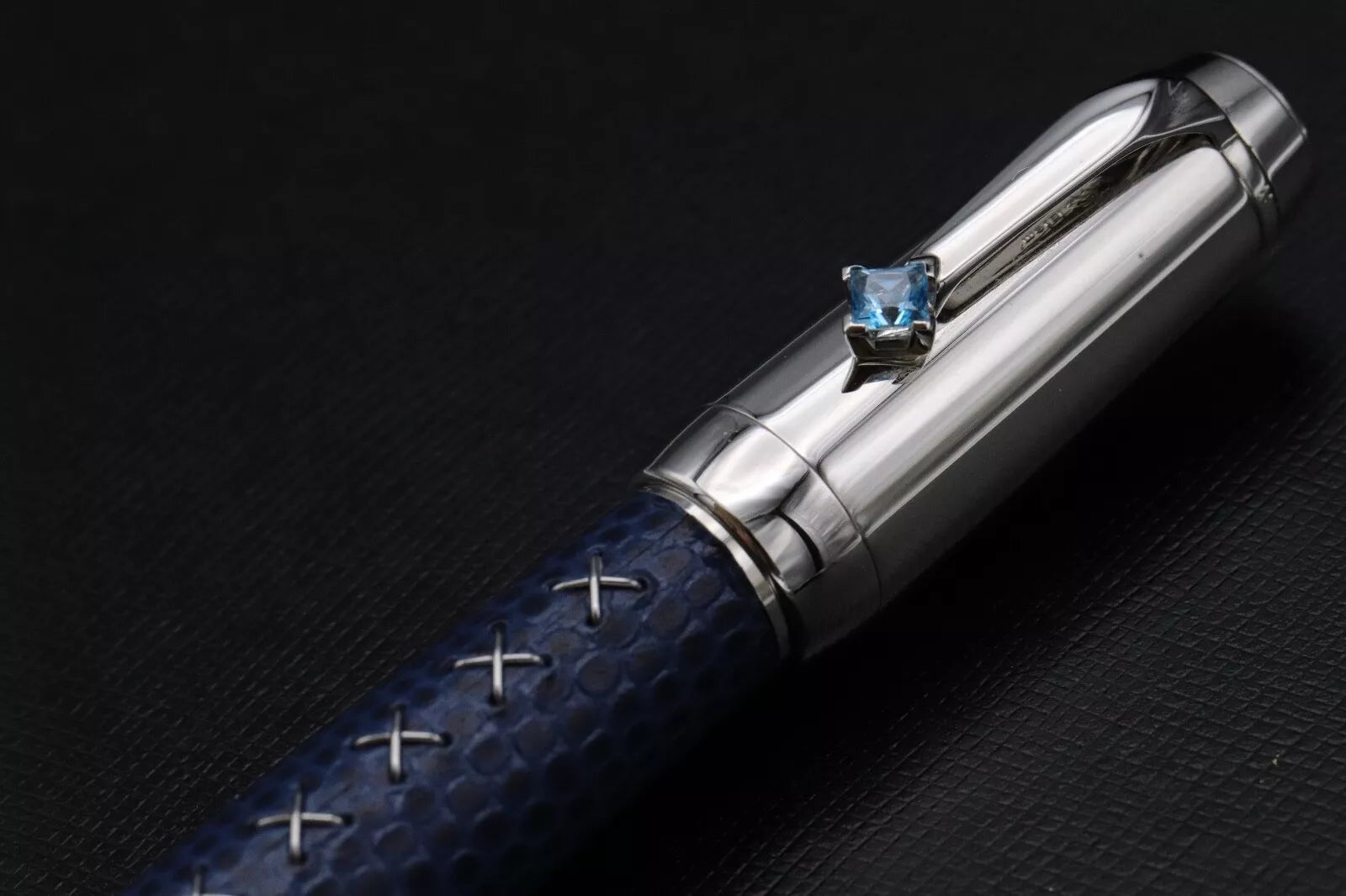 Montblanc Boheme Jewels Topaz Blue Leather Fountain Pen - UNUSED image 5