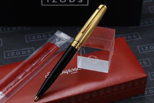 S.T. Dupont Olympio Gold-Plated Black Lacquer Ballpoint Pen / Mechanical Pencil image 1