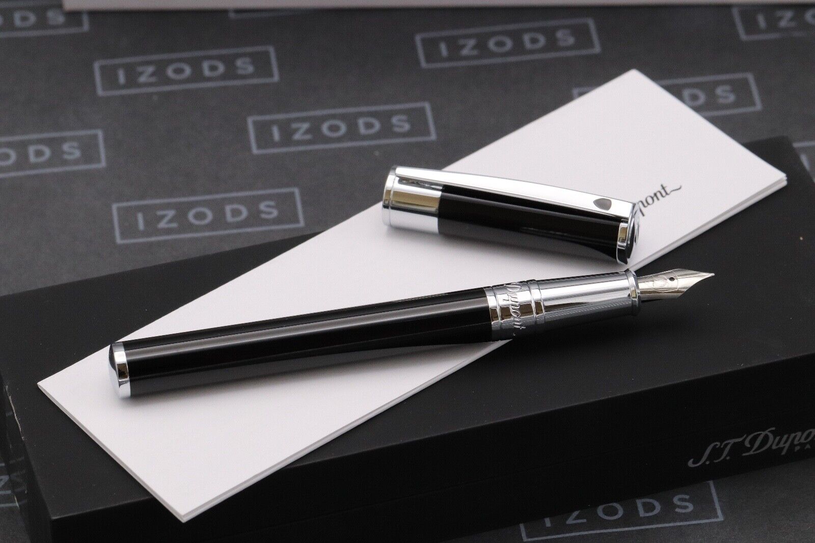 S.T. Dupont D-Initial Duotone Black Chrome Fountain Pen - UNUSED image 1