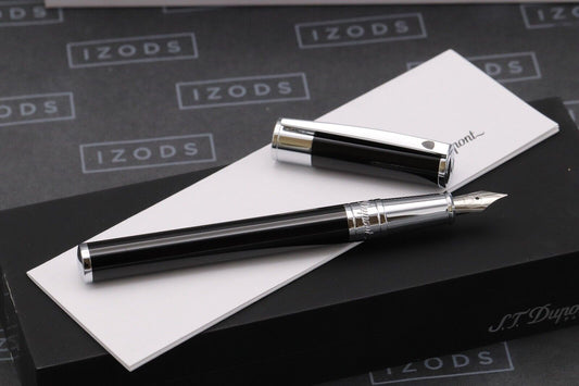 S.T. Dupont D-Initial Duotone Black Chrome Fountain Pen - UNUSED image 1