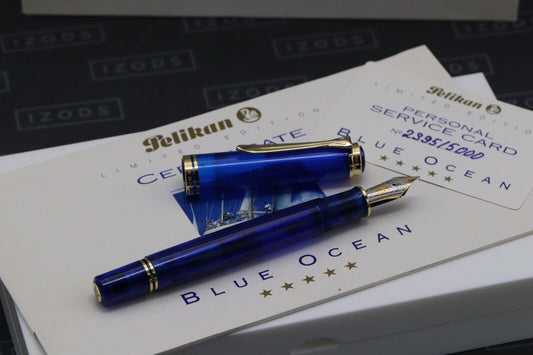 Pelikan M800 Blue Ocean Limited Edition Fountain Pen - Broad PF Nib image 1