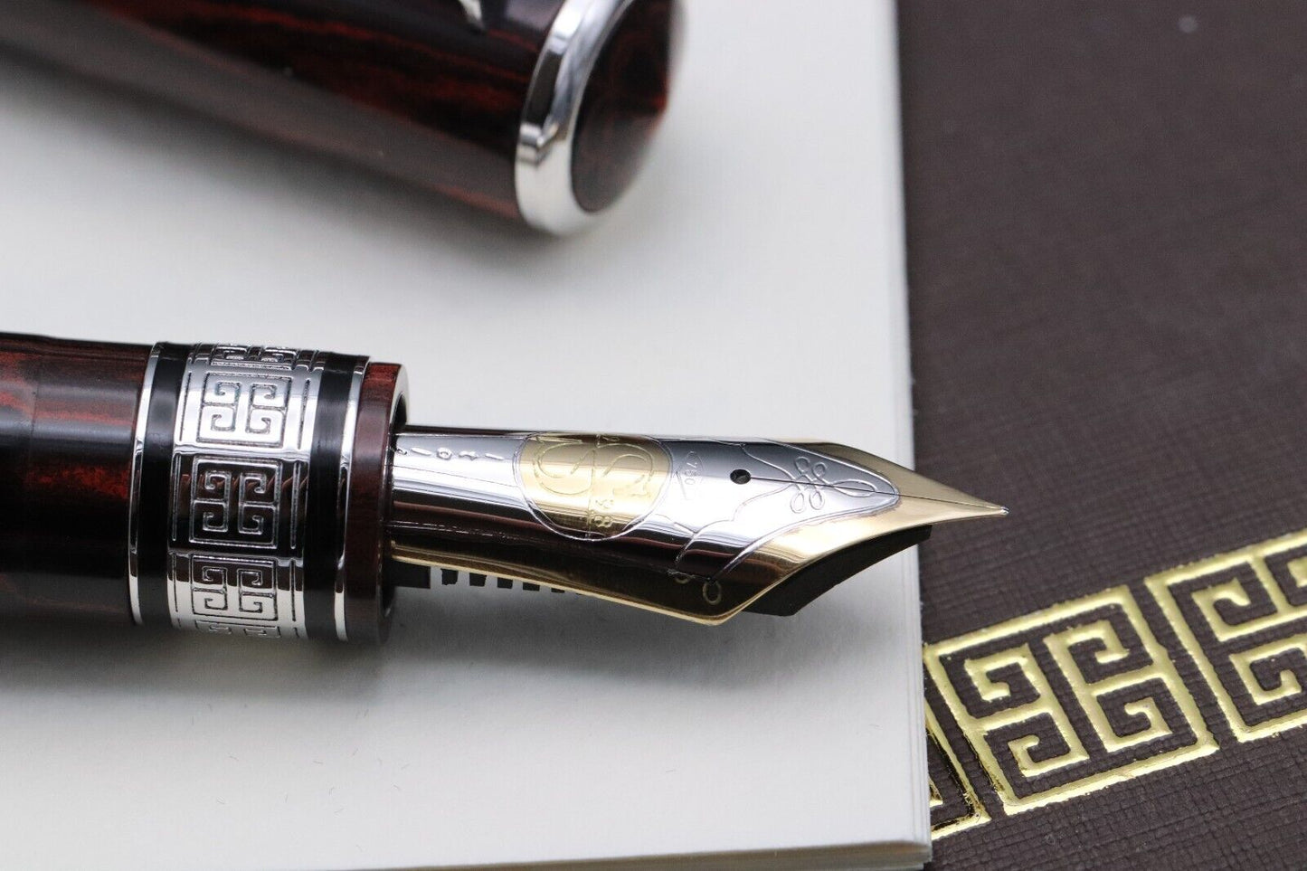 Santini Giant 8 Cherry Ebonite LE33 Fountain Pen - #8 EF Nib image 2