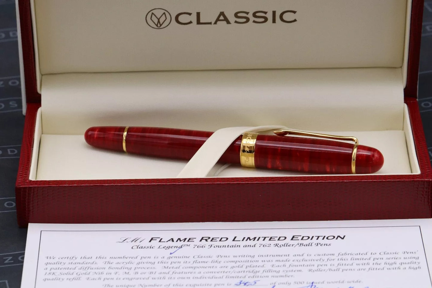 Classic Pens LM1 Flame Red Limited Edition Fountain Pen - UNUSED - IB Nib image 4