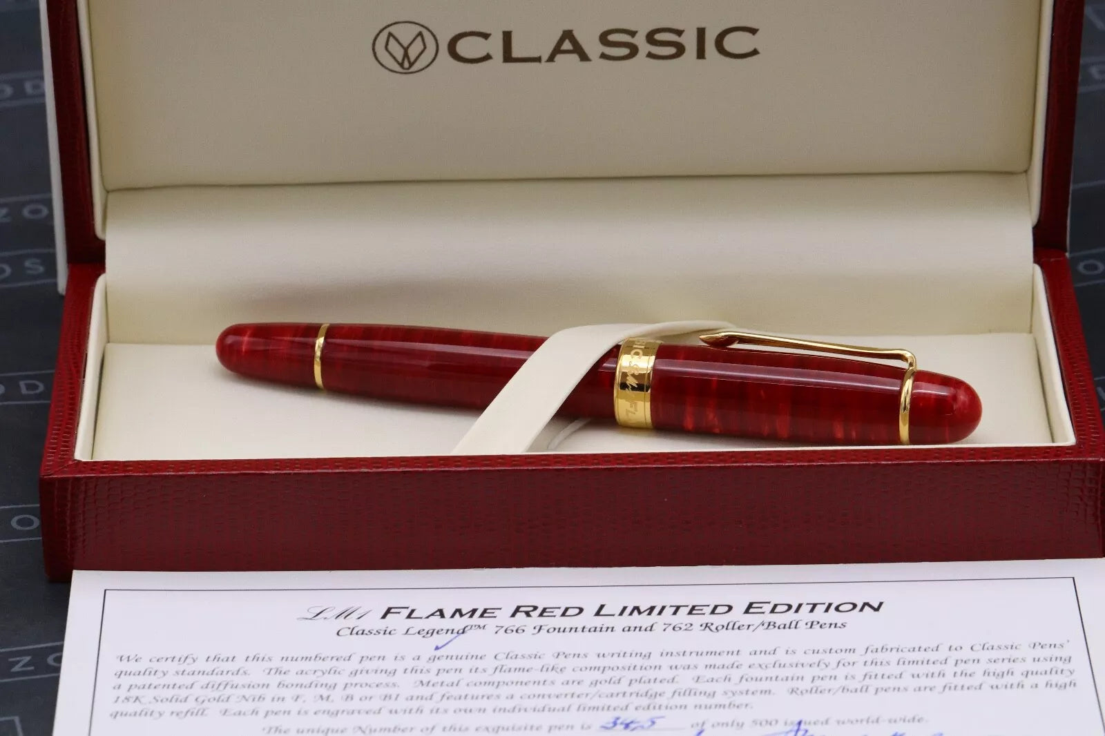 Classic Pens LM1 Flame Red Limited Edition Fountain Pen - UNUSED - IB Nib image 4