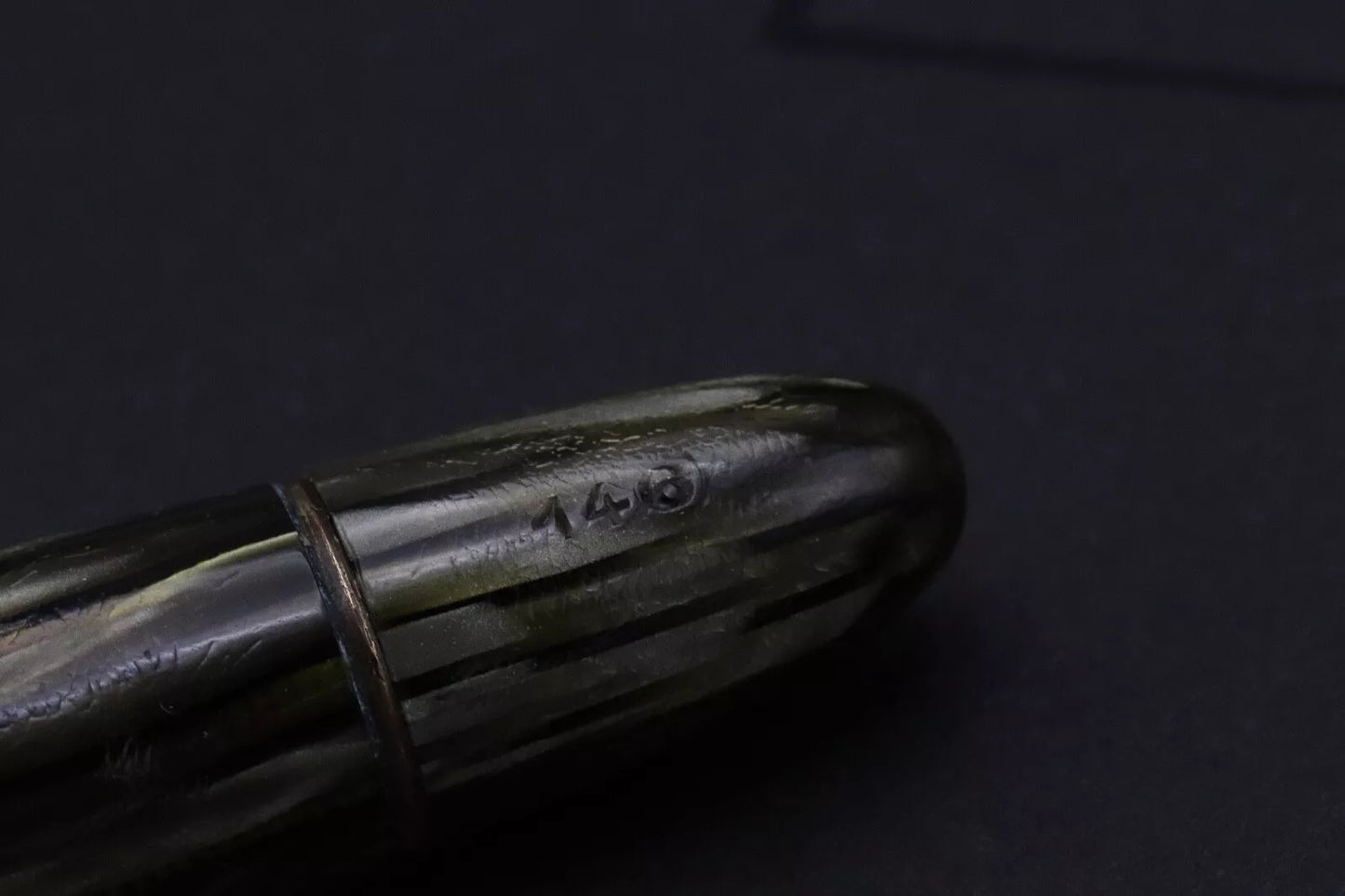Montblanc Meisterstuck 146 Green Striated Celluloid 1950’S Fountain Pen - EF Nib image 5