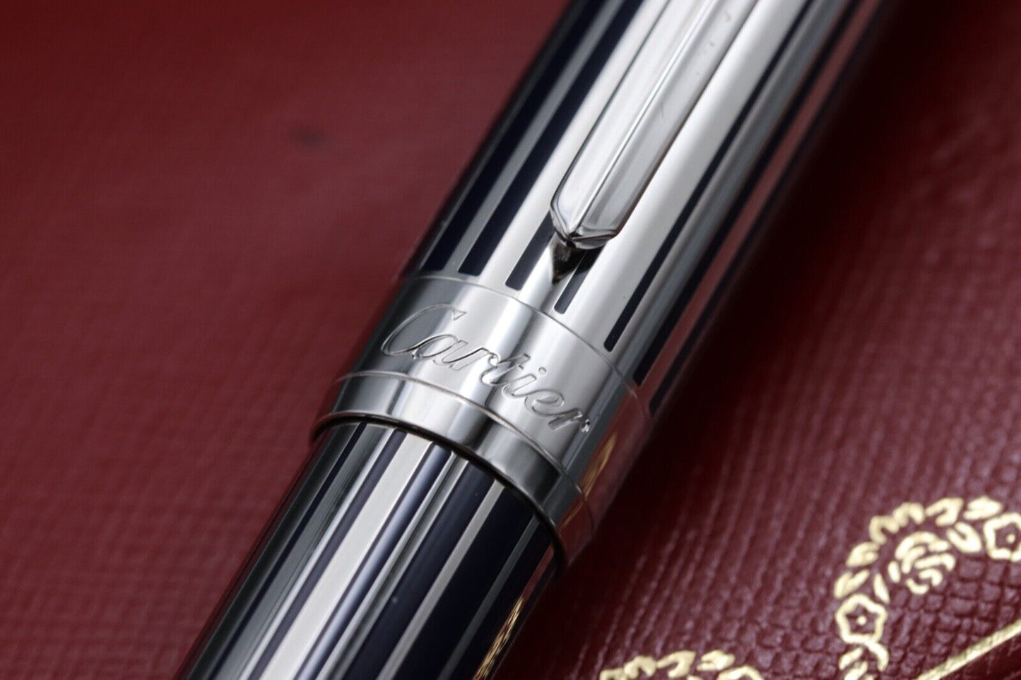 Cartier Pasha Platinum-Plated Striped Lacquer Ballpoint Pen image 2