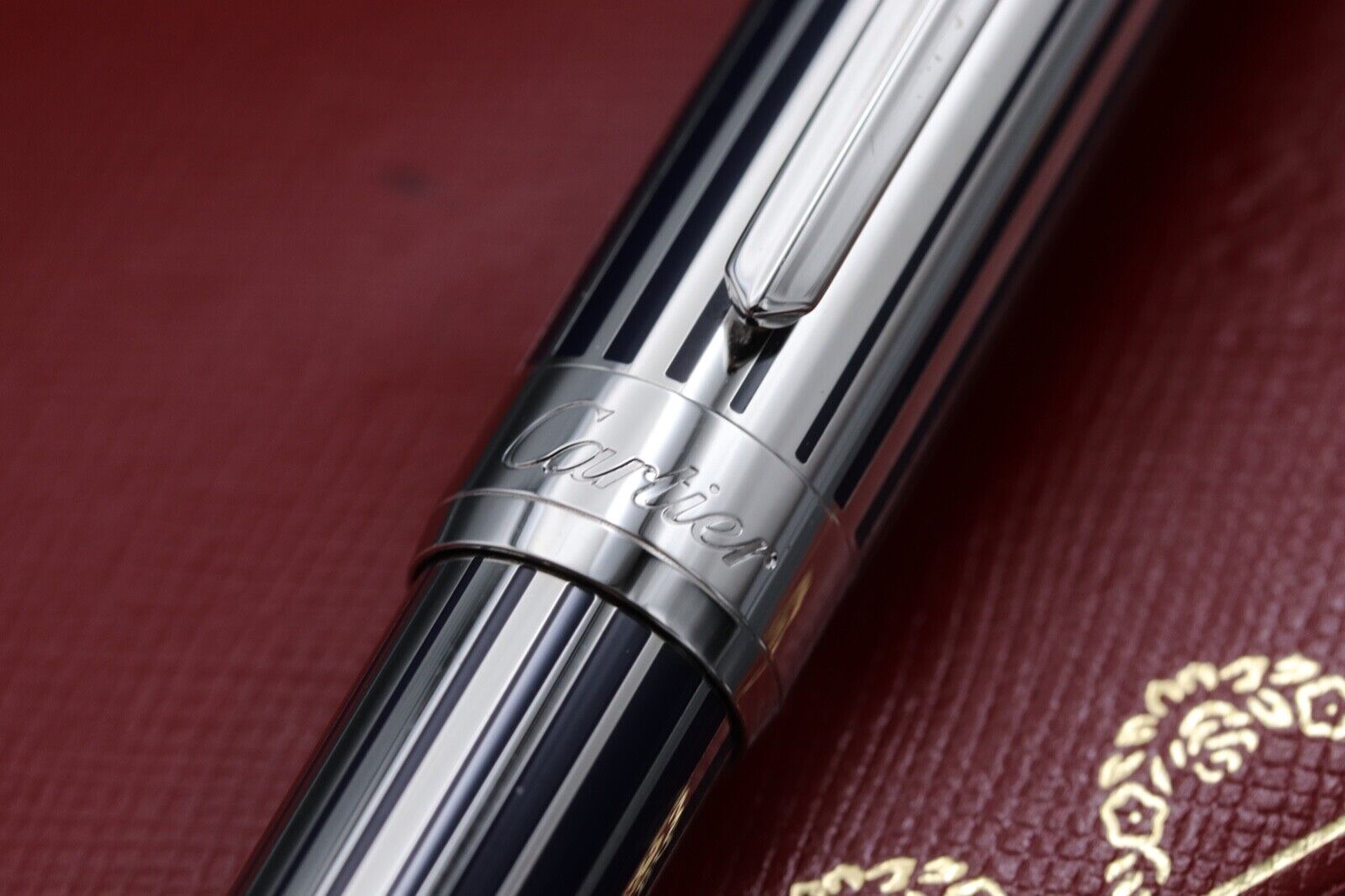 Cartier Pasha Platinum-Plated Striped Lacquer Ballpoint Pen image 2