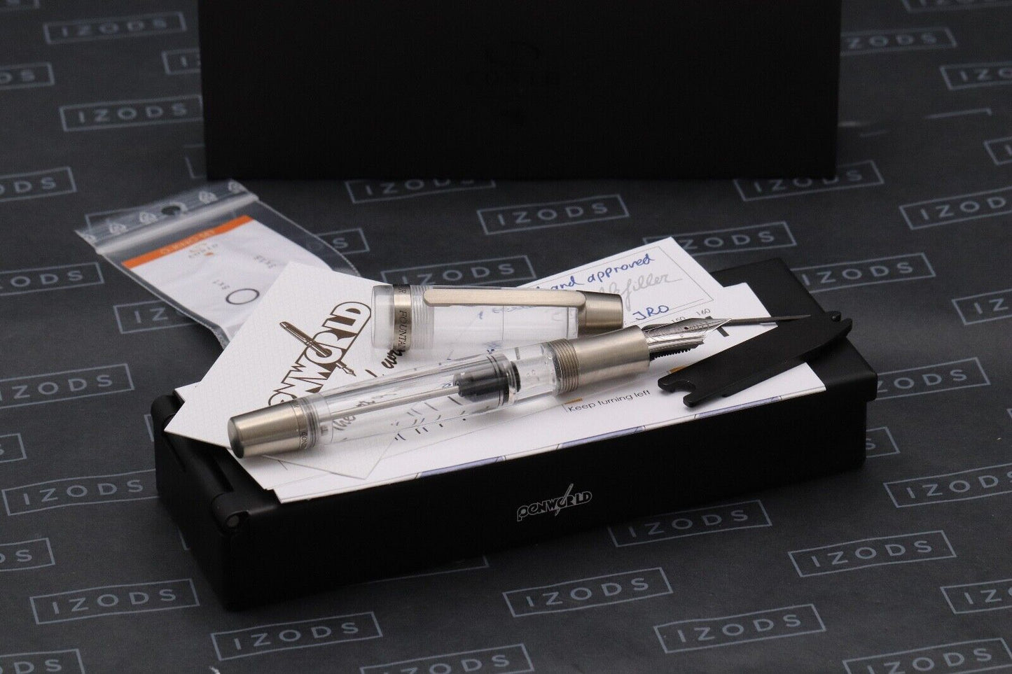 Conid Bulkfiller Kingsize Demonstrator Titanium Fountain Pen - #8 14K Fine Nib image 0