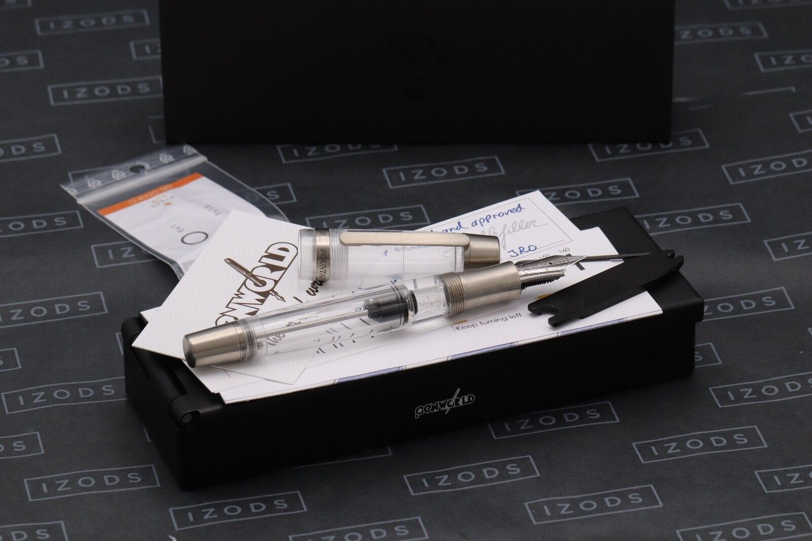 Conid Bulkfiller Kingsize Demonstrator Titanium Fountain Pen - #8 14K Fine Nib image 0