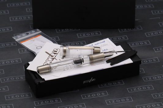 Conid Bulkfiller Kingsize Demonstrator Titanium Fountain Pen - #8 14K Fine Nib image 0