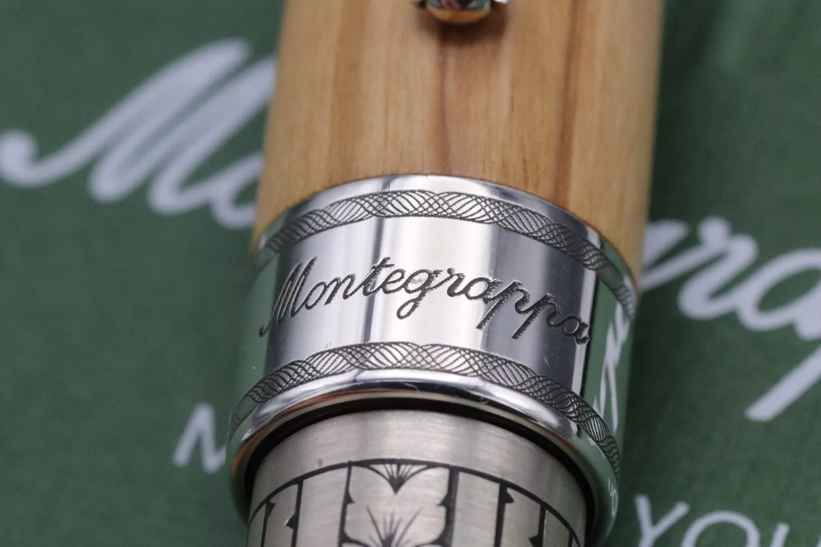 Montegrappa Extra Custom Olivewood Sterling Silver Fountain Pen image 5